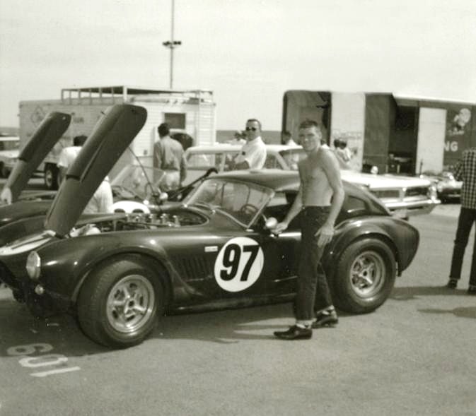 Dave MacDonald races the Cobra LeMans Hardtop at Continental Divide in 1963